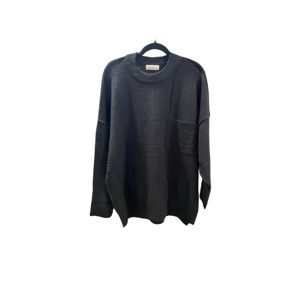 Zenana Oversized Sweater with Pocket and Exposed Seams - Various (NWT) - Picture 3 of 7
